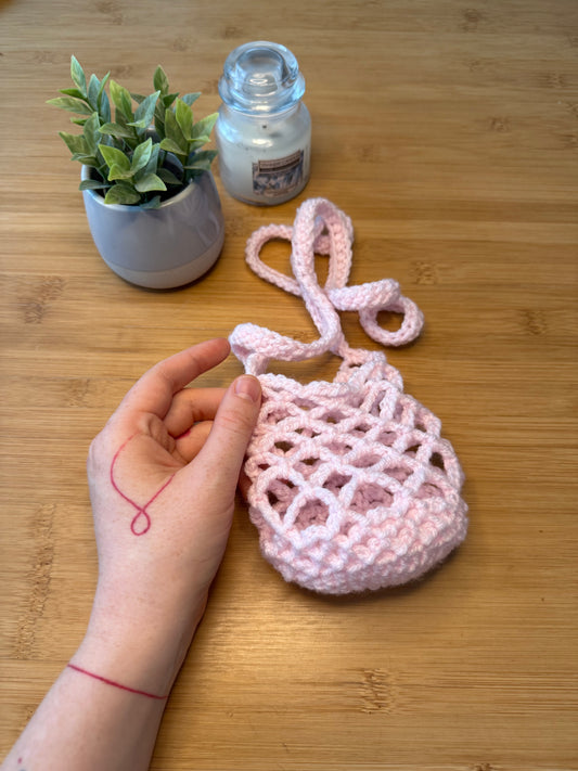 Růžová taštička na láhev