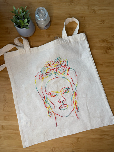 Taška s výšivkou Frida Kahlo