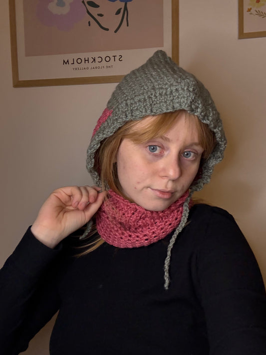 Růžovošedá balaklava