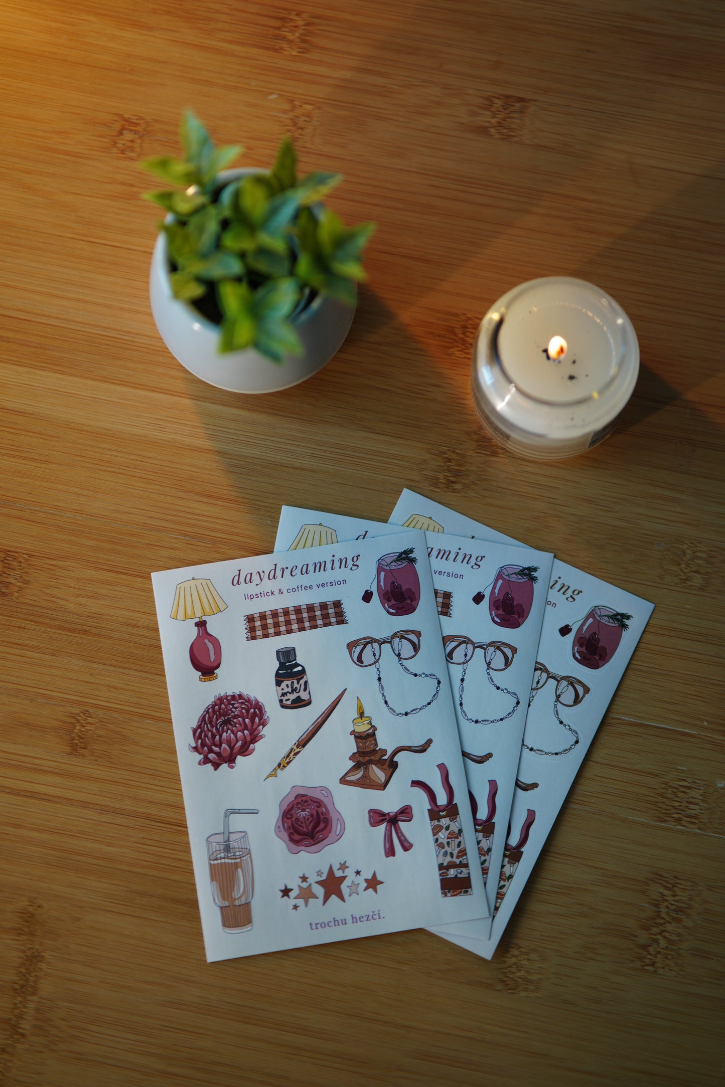 Samolepky Daydreaming lipstick & coffee version