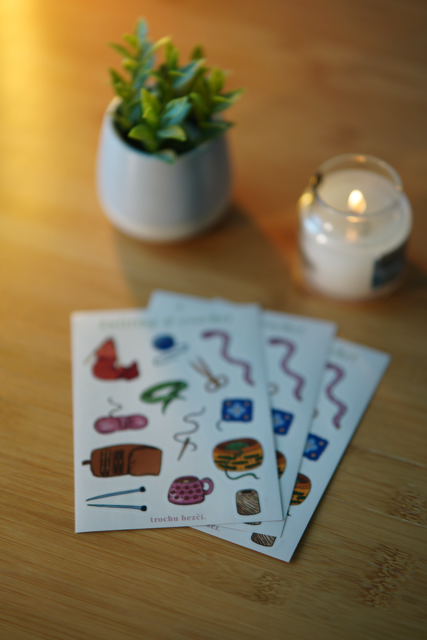Samolepky "knitting & crochet"