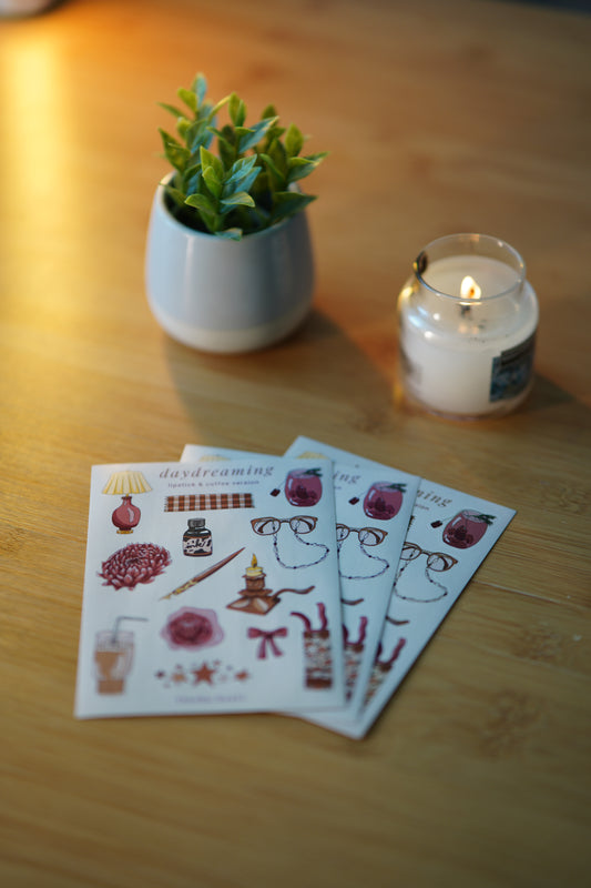 Samolepky Daydreaming lipstick & coffee version