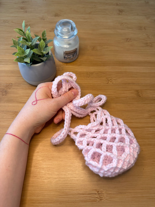 Růžová taštička na láhev