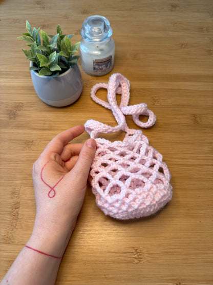 Růžová taštička na láhev