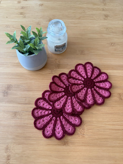 Háčkované podšálky různé barvy