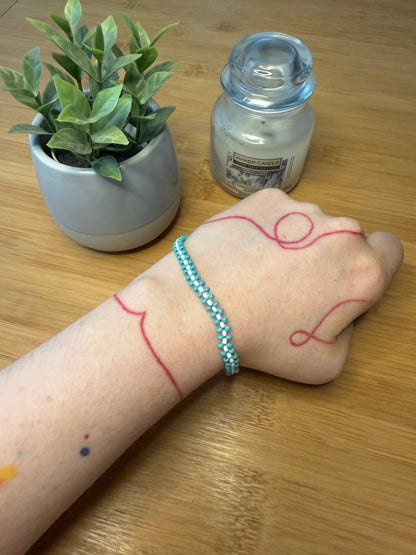 Modrobílí plochý náramek