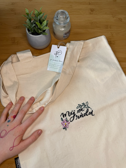 Měkká plátěná taška s výšivkou (tři barvy)