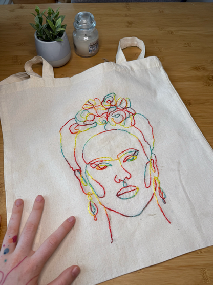 Taška s výšivkou Frida Kahlo