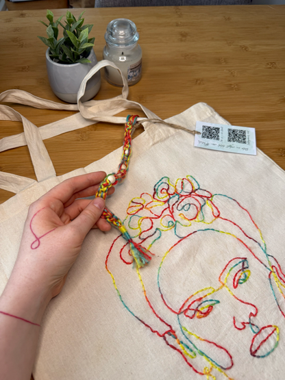 Taška s výšivkou Frida Kahlo