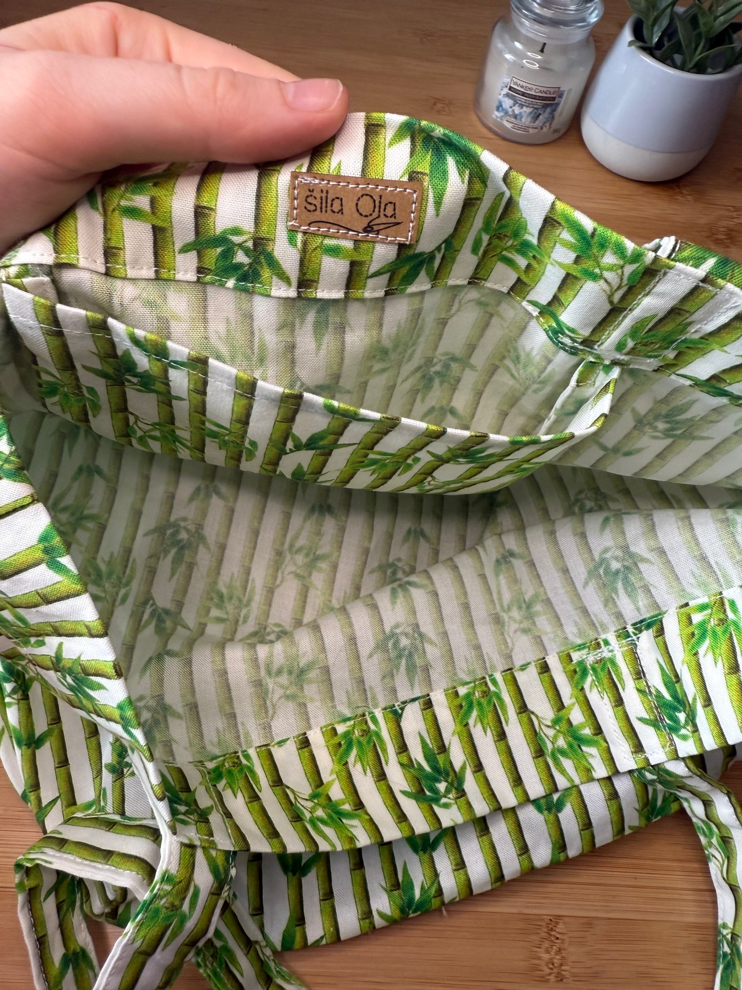 Plátěná taška s bambusem