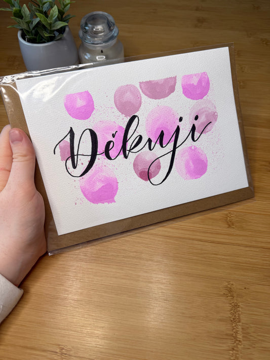 Děkovné přáníčko s obálkou