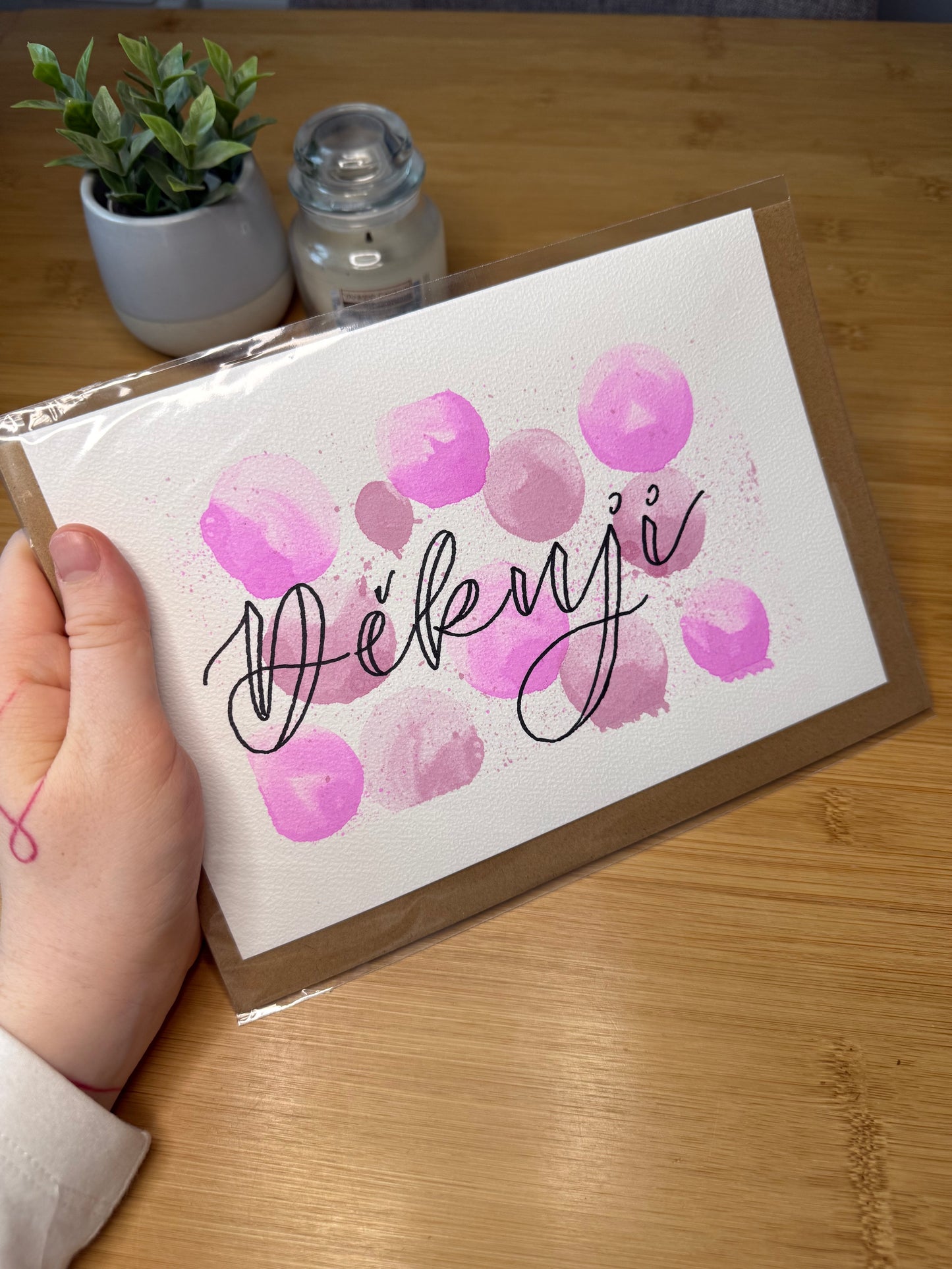 Děkovné přáníčko s obálkou