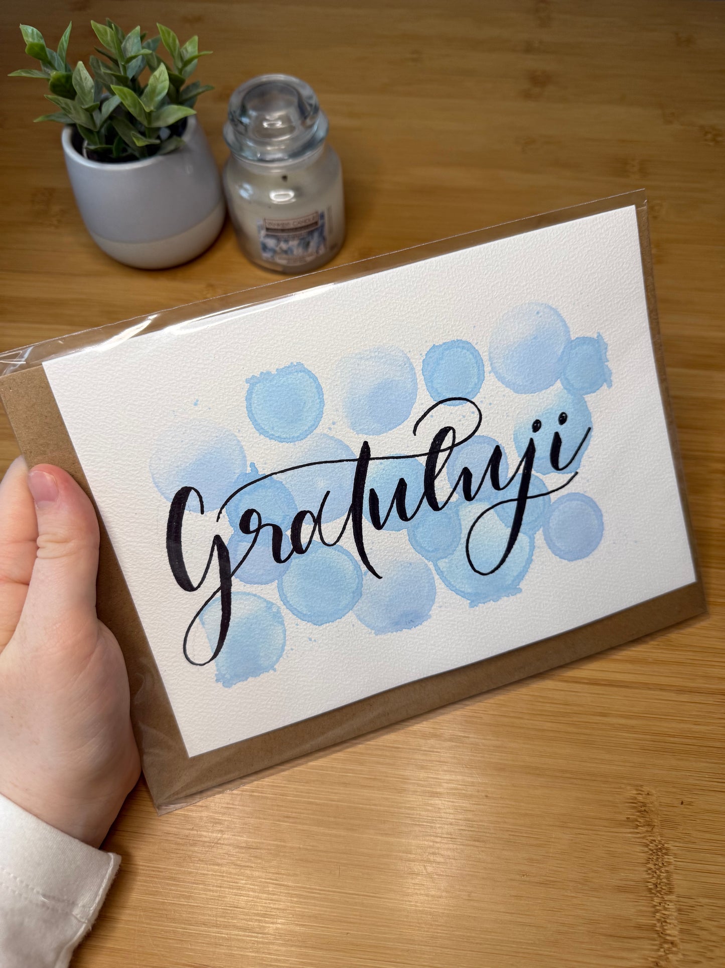 Přání "gratuluji" s obálkou