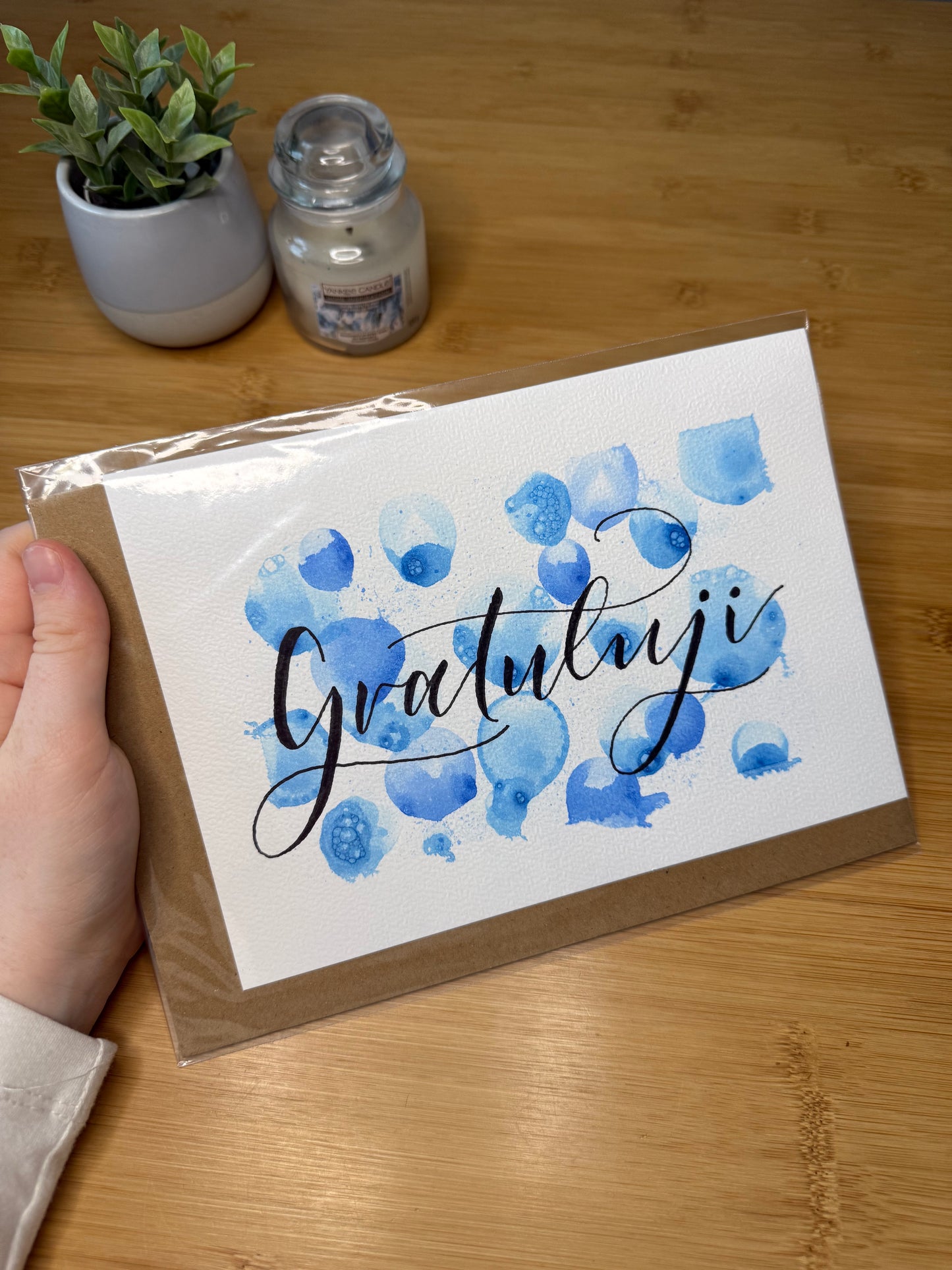 Přání "gratuluji" s obálkou