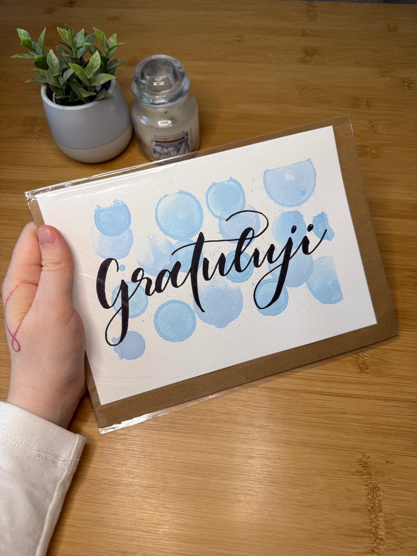 Přání "gratuluji" s obálkou