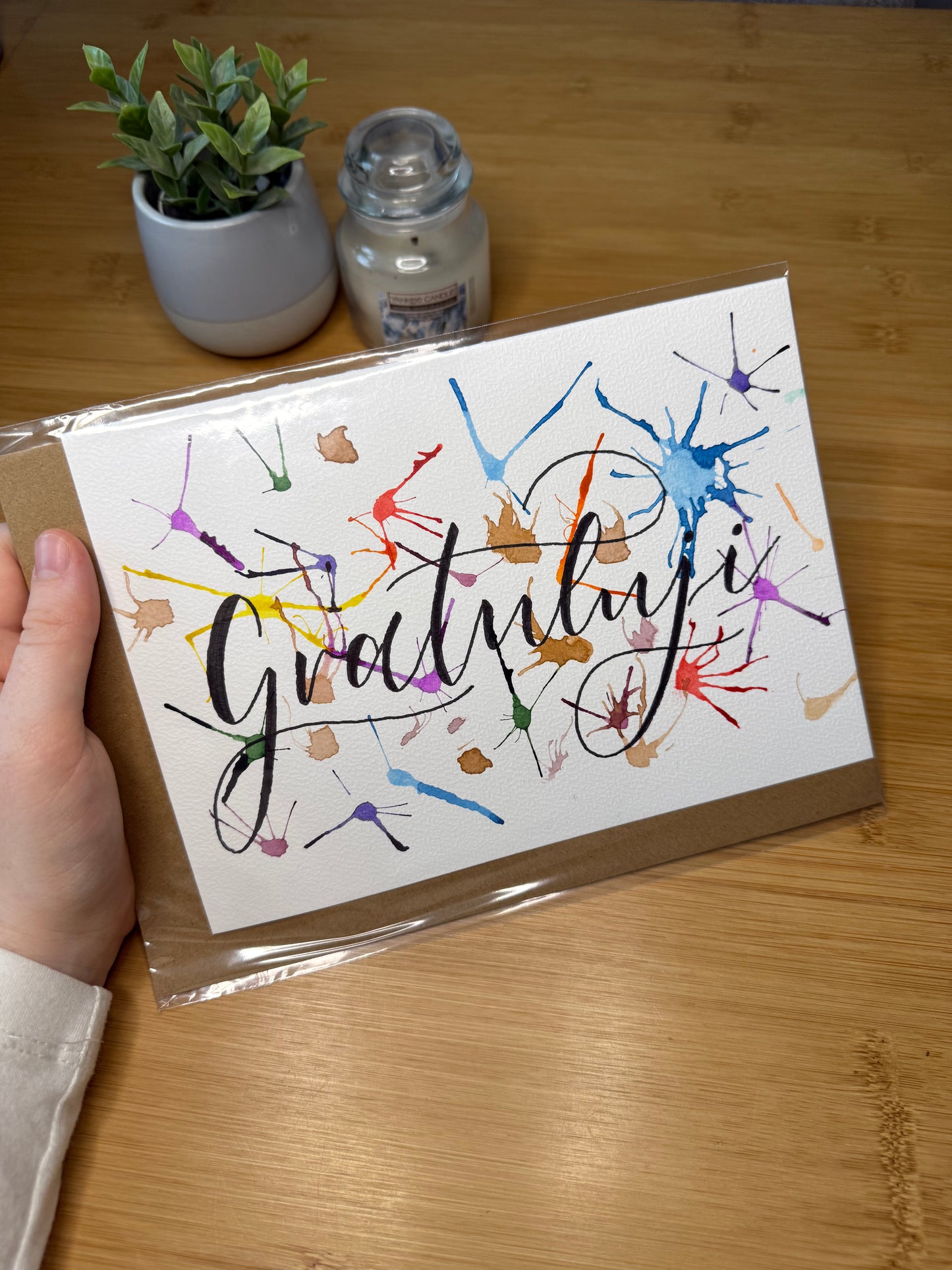 Přání "gratuluji" s obálkou