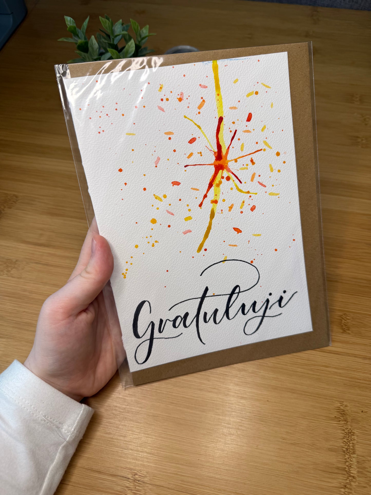 Přání "gratuluji" s obálkou