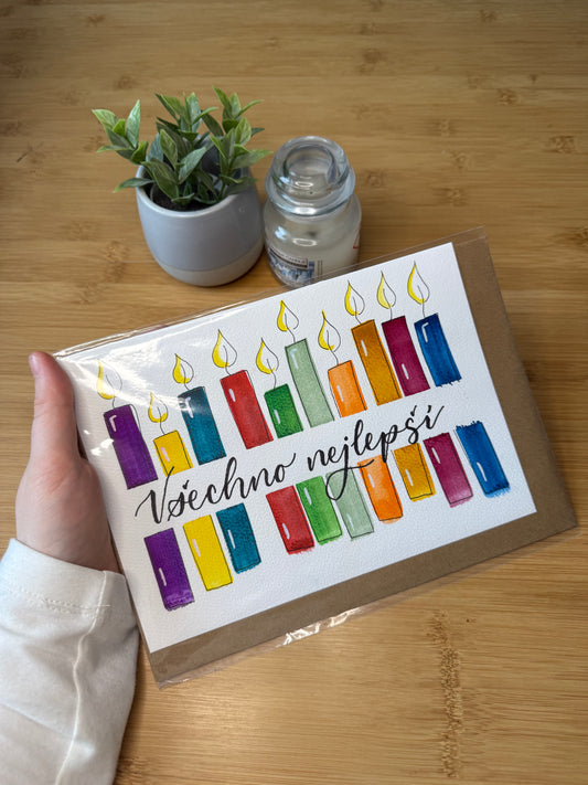 Přání "Všechno nejlepší" s obálkou