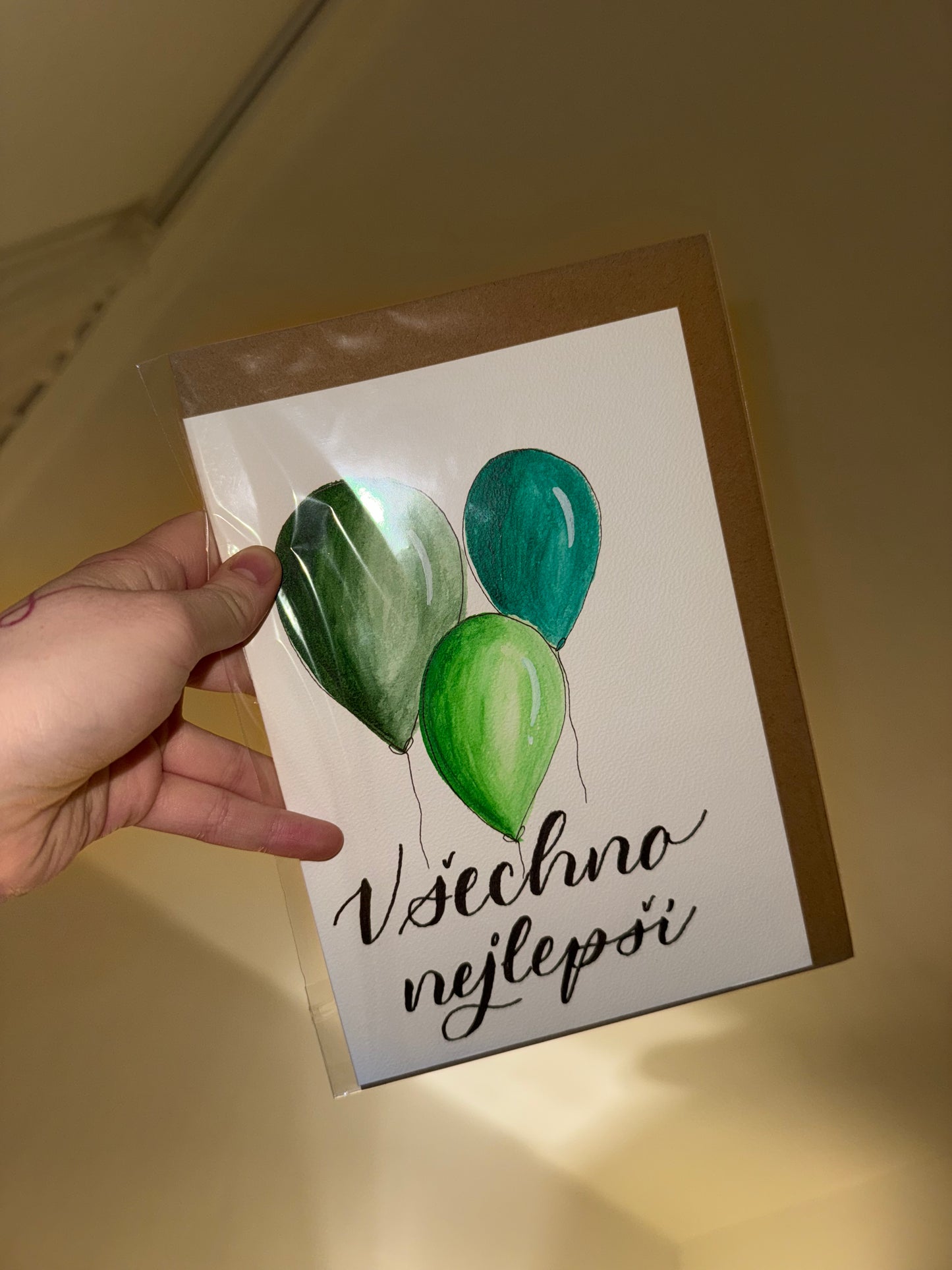 Přání "Všechno nejlepší" s obálkou