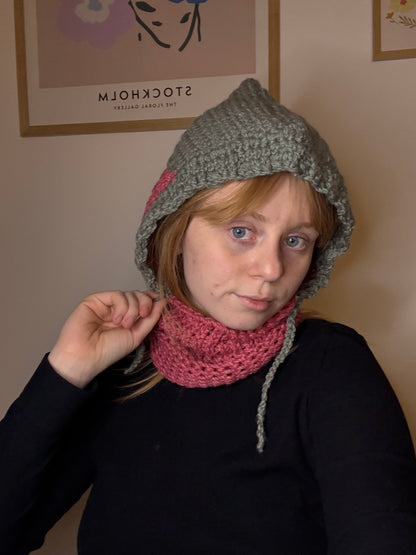 Růžovošedá balaklava