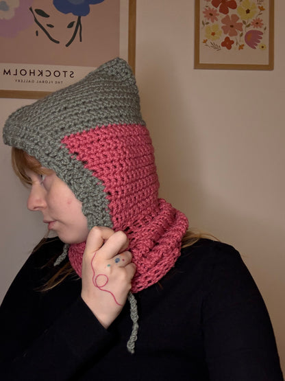 Růžovošedá balaklava