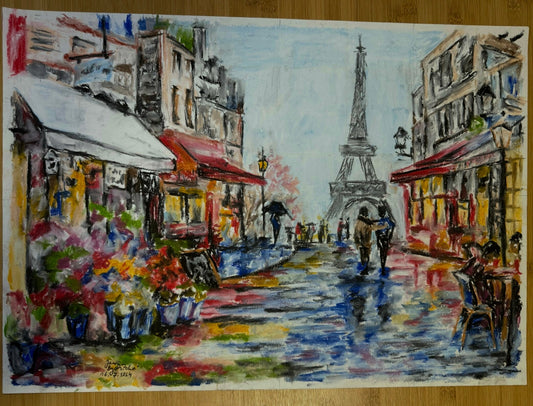 Francouzská ulice, suchý pastel na A2 | Jana Bystřická